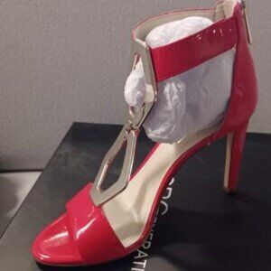 NEW BCBG Cayce Candy Red High Heel Sandals Shoes 6.5M